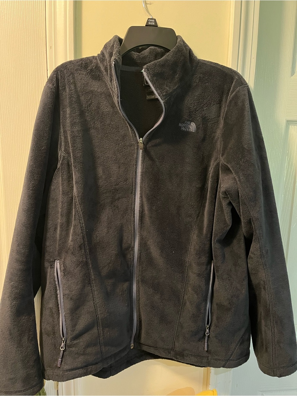 The North Face Osito Jacket Womens XL Black High Pile Fleece Full Zip Fuzzy